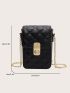 Mini Quilted Twist Lock Flap Chain Square Bag