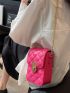 Mini Neon Pink Quilted Twist Lock Flap Chain Square Bag