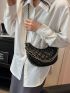 Quilted Pattern Chain Hobo Bag