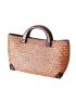 Handmade Straw Bag Retro Rattan Straw Woven Handy Beach Bag Simple Art Weaving Bag