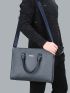 Men Letter Decor Double Handle Briefcase