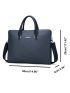 Men Letter Decor Double Handle Briefcase