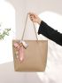 Twilly Scarf Decor Shoulder Tote Bag