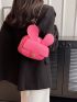 Mini Neon Pink Rabbit Ear Decor Chain Novelty Bag