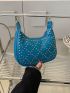 Studded Decor Hobo Bag