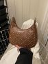 Studded Decor Hobo Bag