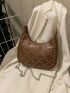 Studded Decor Hobo Bag