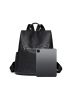 Zip Front Classic Backpack Black Elegant Functional Backpack