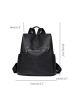 Zip Front Classic Backpack Black Elegant Functional Backpack