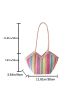 Colorblock Straw Bag