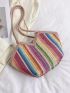 Colorblock Straw Bag