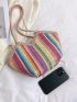 Colorblock Straw Bag