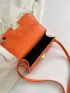 Neon Orange Quilted Pattern Ruched Detail Square Bag