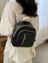 Black Minimalist Classic Backpack Small Fashion Backpack For School