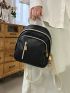 Black Minimalist Classic Backpack Small Fashion Backpack For School