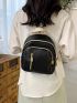 Black Minimalist Classic Backpack Small Fashion Backpack For School