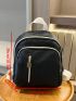 Black Minimalist Classic Backpack Small Fashion Backpack For School