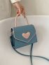 Heart Decor Flap Square Bag