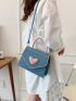 Heart Decor Flap Square Bag