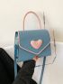 Heart Decor Flap Square Bag