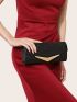 Glitter Envelope Bag Metal Decor Flap Evening Bag For Party