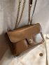 Twist Lock Flap Chain Square Bag