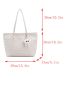 Quilted Shoulder Tote Bag Without Bag Charm White