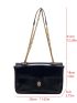 Twist Lock Flap Chain Square Bag