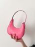 Mini Neon Pink Heart Quilted Hobo Bag