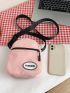 Mini Letter Patch Decor Dome Bag