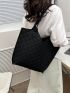 Quilted Detail Shoulder Tote Bag