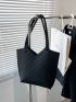 Quilted Detail Shoulder Tote Bag