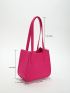 Neon Pink Geometric Embossed Hobo Bag