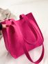 Neon Pink Geometric Embossed Hobo Bag