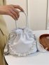 Mini Faux Pearl Decor Drawstring Design Satchel Bag