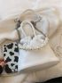 Mini Faux Pearl Decor Drawstring Design Satchel Bag