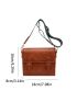 Minimalist Buckle Decor Flap Square Bag