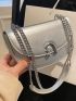 Metallic Flap Chain Saddle Bag