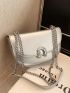 Metallic Flap Chain Saddle Bag