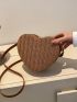 Mini Heart Design Straw Bag