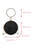 Mini Rhinestone Decor Top Ring Circle Bag