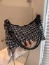 Studded Decor Fashion Shoulder Bag Black