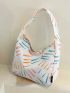 Graphic Print Hobo Bag