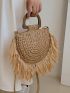 Fringe Decor Straw Bag