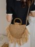 Fringe Decor Straw Bag