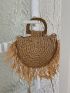 Fringe Decor Straw Bag