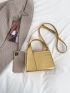 Mini Metallic Crocodile Embossed Square Bag