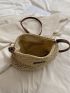 Patch Decor Straw Bag