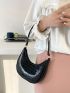 Crocodile Embossed Hobo Bag