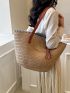 Tassel Decor Straw Bag